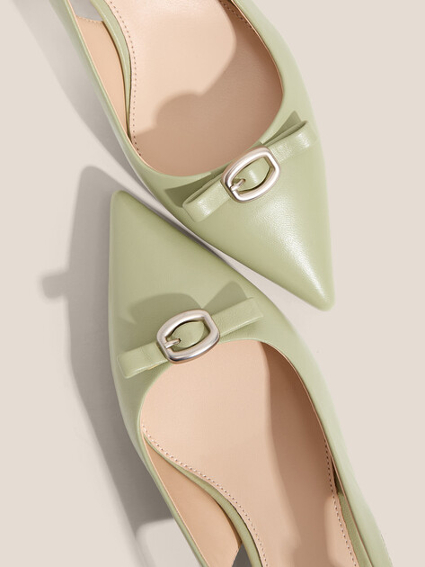 Женские туфли с открытой пяткой (слингбэк) TENDANCE, Артикул V1339-515, бежево-зеленый | 4529337. Ракурс 3