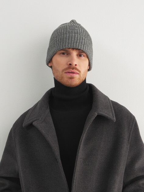 Шапка TIMBERLAND Wool Beanie, Артикул TB0A66CJ, темно-серый | 4533434. Ракурс 3