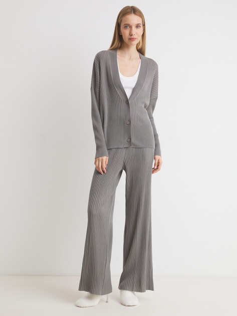 Женские прямые брюки MAISON DAVID, Артикул S2580, бежево-серый | 4536554. Ракурс 2