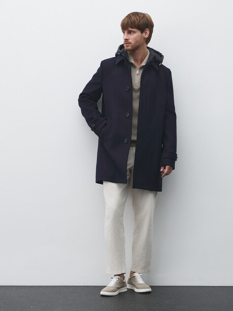 Мужское пальто с утепленным жилетом GEOX M MONREALE, Артикул M5615E, темно-синий | 4551453. Ракурс 2