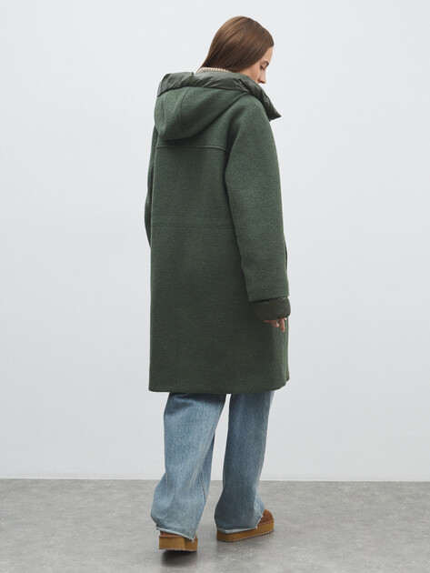 Женское пальто с утепленным подкладом GEOX W KLEOPY, Артикул W5615F, темно-зеленый | 4551584. Ракурс 4