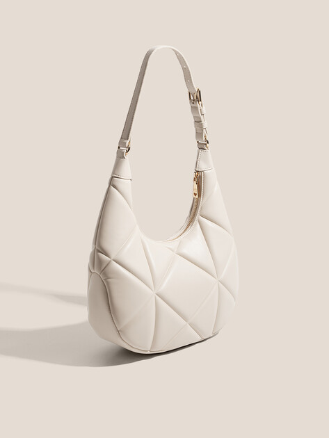 Женская сумка  LOVE MOSCHINO EMBOSSED Q, Артикул JC4082PP FW25, молочно-белый | 4561031. Ракурс 3