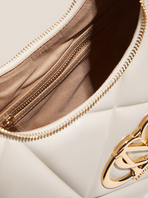 Женская сумка  LOVE MOSCHINO EMBOSSED Q, Артикул JC4082PP FW25, молочно-белый | 4561031. Ракурс 4