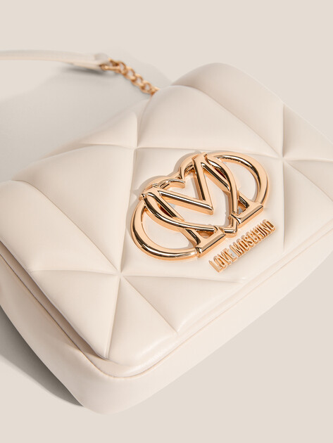 Кросс-боди LOVE MOSCHINO EMBOSSED Q, Артикул JC4084PP FW25, молочно-белый | 4561040. Ракурс 2