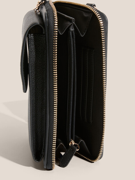 Женская сумка для смартфона LOVE MOSCHINO SLG SIGNATURE, Артикул JC5701PP FW25, черный | 4561385. Ракурс 3