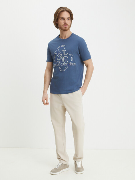 Мужская футболка GUESS SS BSC CLASSIC QUATTRO G TEE, Артикул M5RI59K9RM1, синий | 4568100. Ракурс 2