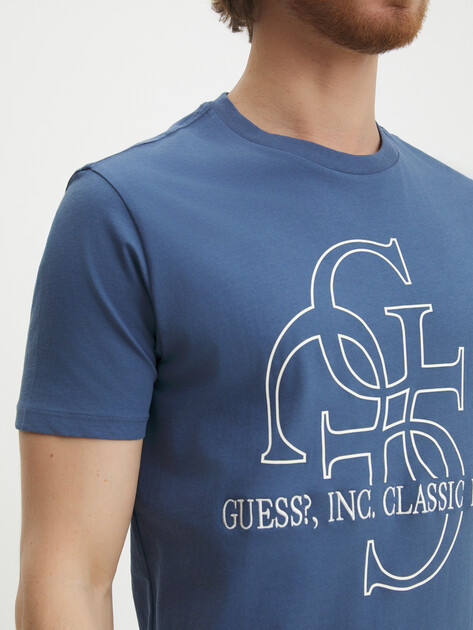 Мужская футболка GUESS SS BSC CLASSIC QUATTRO G TEE, Артикул M5RI59K9RM1, синий | 4568100. Ракурс 3