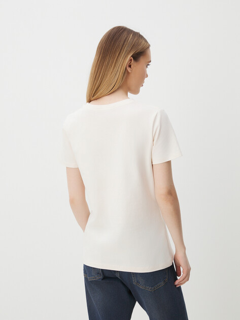 Женская футболка GUESS BRIANA SS T-SHIRT, Артикул V3BI11J1314, молочно-белый | 4571915. Ракурс 4