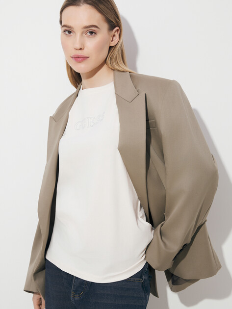 Женская футболка GUESS BRIANA SS T-SHIRT, Артикул V3BI11J1314, молочно-белый | 4571915. Ракурс 5