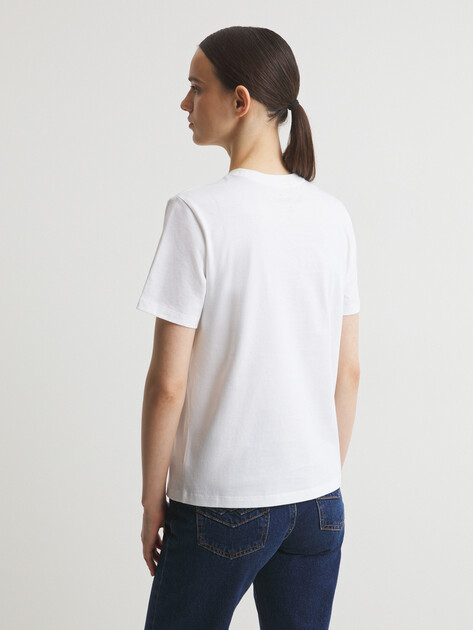 Женская футболка CALVIN KLEIN JEANS SS MONOLOGO ARCHIVE, Артикул 00040WL259, белый | 4572161. Ракурс 4