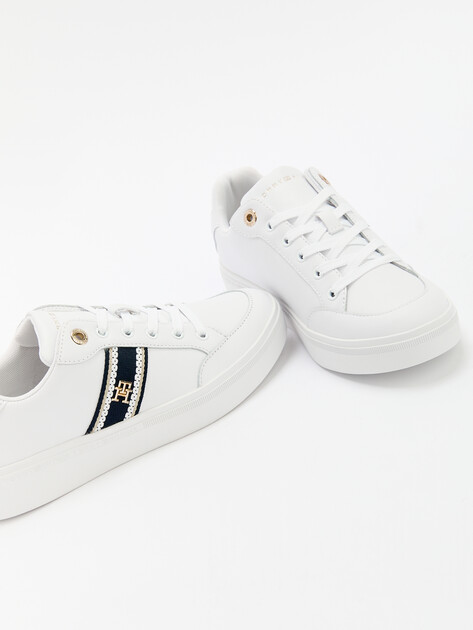 Женские кеды TOMMY HILFIGER WEBBING COURT SNEAKERS, Артикул FW0FW08071, белый | 4573203. Ракурс 6 Женские кеды TOMMY HILFIGER WEBBING COURT SNEAKERS, Артикул FW0FW08071, белый | 4573203. Ракурс 6