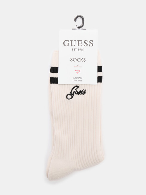 Женские носки GUESS COLLEGE SOCKS, Артикул V5RZ04Z3LH0, молочно-белый | 4574177. Ракурс 2 Женские носки GUESS COLLEGE SOCKS, Артикул V5RZ04Z3LH0, молочно-белый | 4574177. Ракурс 2