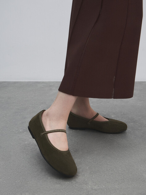 Балетки мэри-джейн TENDANCE, Артикул YS-38158A-12, темный хаки | 4574519. Ракурс 6