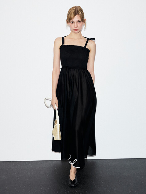 Женское платье KARL LAGERFELD karl dna signature ankle dress, Артикул A2W46009, черный | 4580164. Ракурс 2