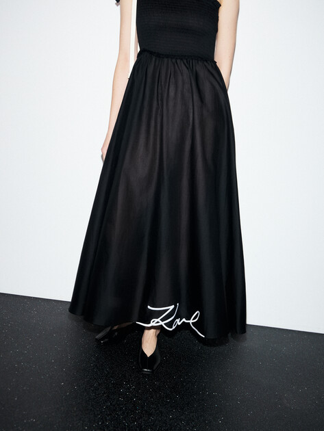 Женское платье KARL LAGERFELD karl dna signature ankle dress, Артикул A2W46009, черный | 4580164. Ракурс 3