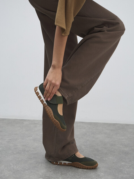 Женские слипоны TENDANCE, Артикул RS-X8566-1, хаки | 4581140. Ракурс 6