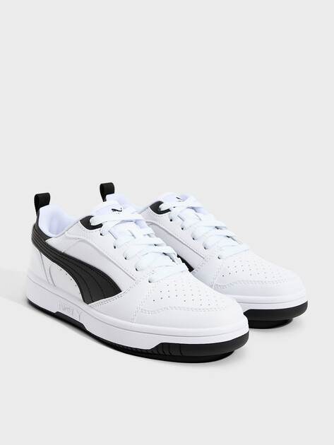 Детские кеды PUMA Puma Rebound V6 Lo Jr, Артикул 393833, белый | 4587249. Ракурс 2