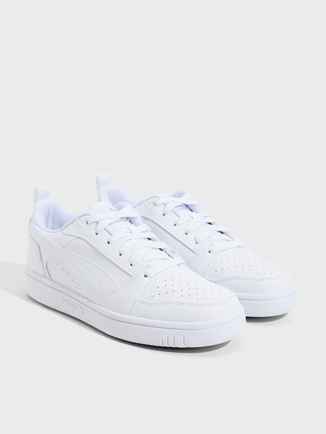 Детские кеды PUMA Puma Rebound V6 Lo Jr, Артикул 393833, белый | 4587255. Ракурс 2