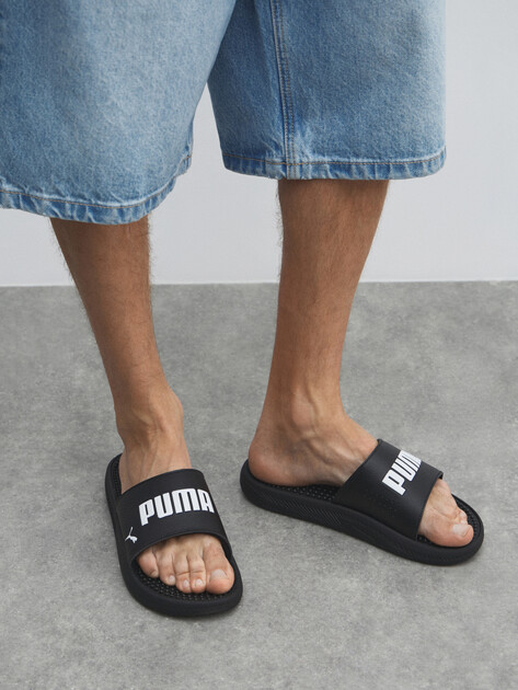 Мужские сланцы PUMA Softride Slide Massage, Артикул 383062, черный | 4589345. Ракурс 6