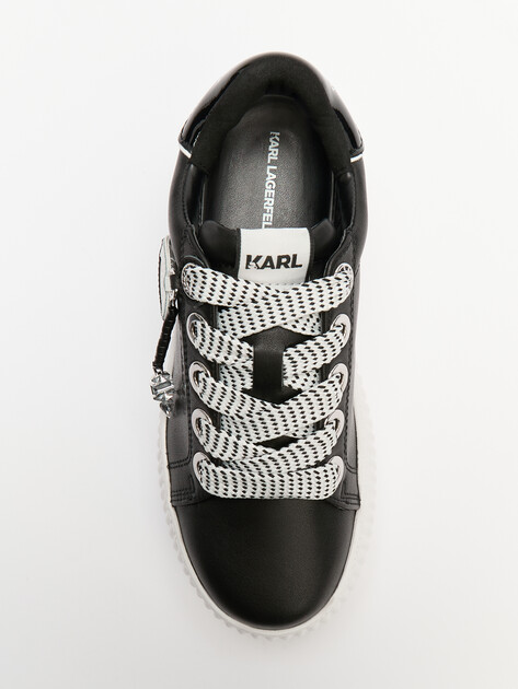 Женские кеды KARL LAGERFELD KREEPER LO Twin Pendant Lo Lace, Артикул KL42376T, черный | 4591435. Ракурс 5