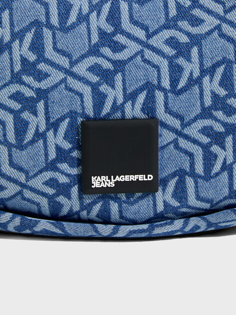 Женская сумка  KARL LAGERFELD JEANS klj box logo soft halfmoon aop, Артикул A2W30166, серовато-голубой | 4591756. Ракурс 2