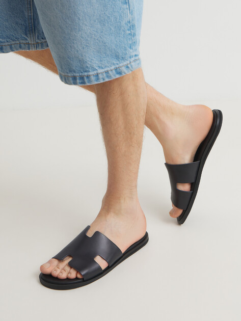 Мужские шлепанцы MAISON DAVID, Артикул TM3352F-1R, антрацитовый | 4591924. Ракурс 2