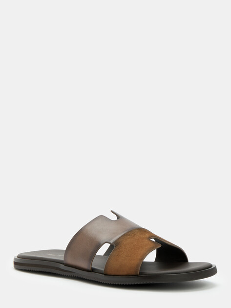 Мужские шлепанцы MAISON DAVID, Артикул TM3352F-3R, зеленовато-коричневый | 4591998. Ракурс 3