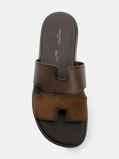Мужские шлепанцы MAISON DAVID, Артикул TM3352F-3R, зеленовато-коричневый | 4591998. Ракурс 5