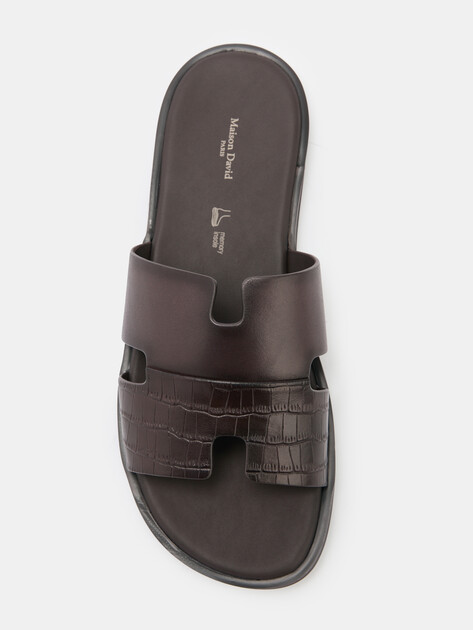 Мужские шлепанцы MAISON DAVID, Артикул TM3352F-3R, серо-коричневый | 4592046. Ракурс 5