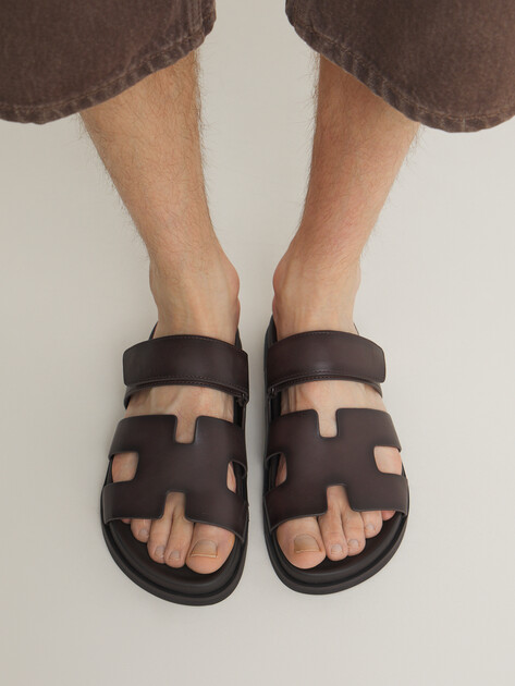 Мужские шлепанцы MAISON DAVID, Артикул TM3370F-1, серо-коричневый | 4592160. Ракурс 2