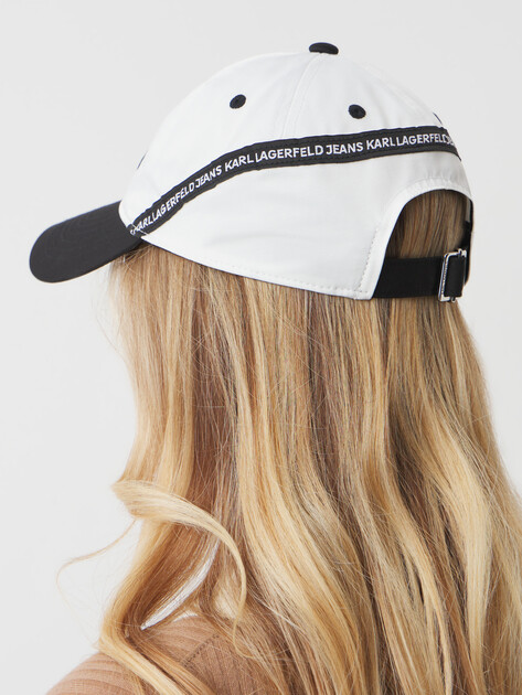 Женская бейсболка KARL LAGERFELD JEANS nylon tape cap, Артикул A2W33026, белый | 4596432. Ракурс 2 Женская бейсболка KARL LAGERFELD JEANS nylon tape cap, Артикул A2W33026, белый | 4596432. Ракурс 2