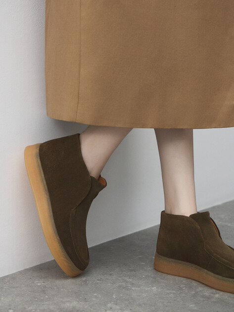 Женские высокие лоферы TENDANCE, Артикул HC2219X-45, темный хаки | 4598010. Ракурс 6