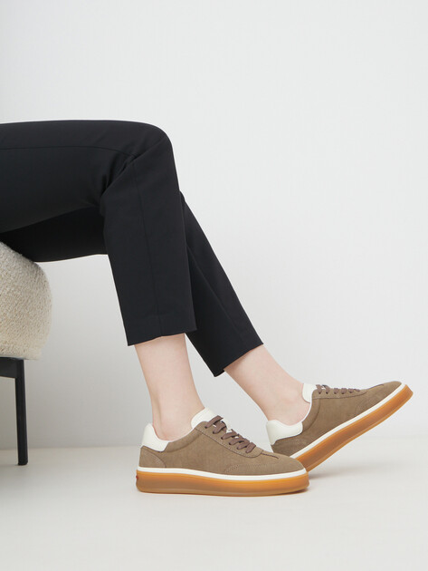 Женские кеды TENDANCE, Артикул HC2313-1, зелено-коричневый | 4599829. Ракурс 2