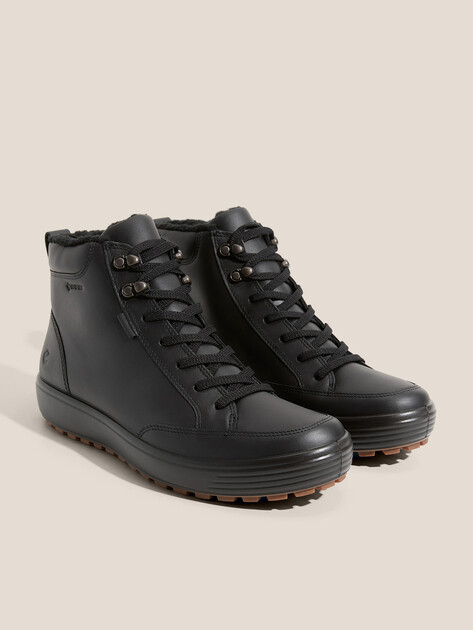 Мужские высокие кеды ECCO SOFT 7 TRED M, Артикул 450764, черный | 4600481. Ракурс 2