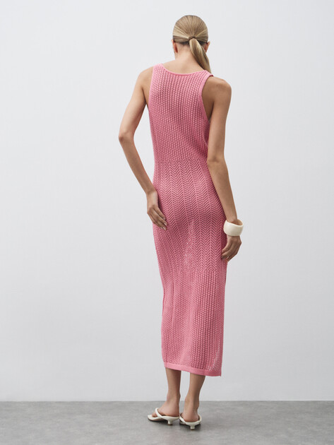 Женское платье кроше MAISON DAVID, Артикул FL8756, розовый | 4602205. Ракурс 4