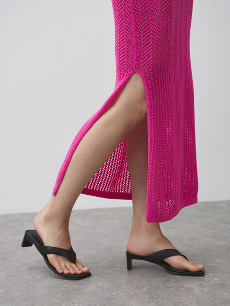 Женское платье кроше MAISON DAVID, Артикул FL8756, фуксия | 4602210. Ракурс 3 Женское платье кроше MAISON DAVID, Артикул FL8756, фуксия | 4602210. Ракурс 3