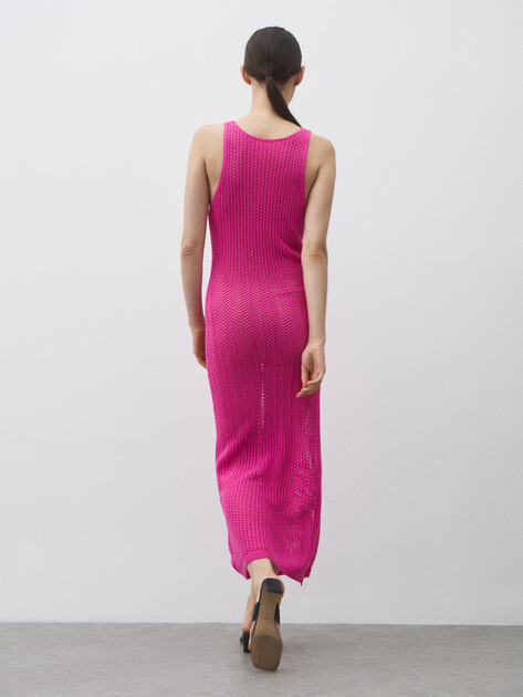 Женское платье кроше MAISON DAVID, Артикул FL8756, фуксия | 4602210. Ракурс 4 Женское платье кроше MAISON DAVID, Артикул FL8756, фуксия | 4602210. Ракурс 4