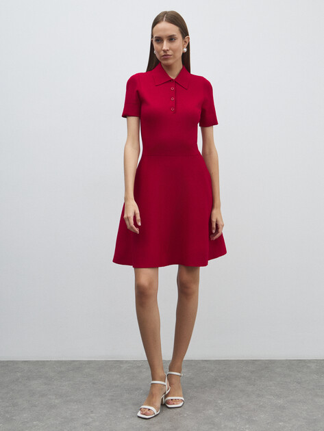 Женское платье MAISON DAVID, Артикул 2024-174, рубиновый | 4602226. Ракурс 2