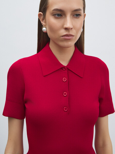 Женское платье MAISON DAVID, Артикул 2024-174, рубиновый | 4602226. Ракурс 3