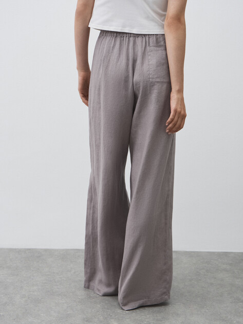 Женские брюки палаццо MAISON DAVID, Артикул KF009, розовато-серый | 4602732. Ракурс 4