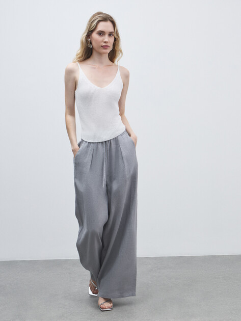 Женские брюки палаццо MAISON DAVID, Артикул KF009, светло-серый | 4602788. Ракурс 2 Женские брюки палаццо MAISON DAVID, Артикул KF009, светло-серый | 4602788. Ракурс 2