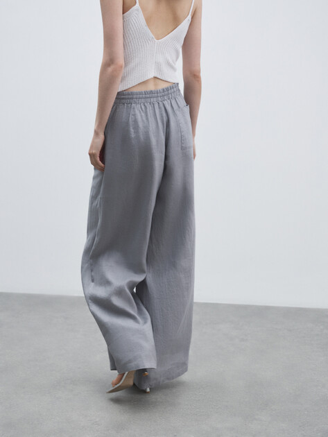 Женские брюки палаццо MAISON DAVID, Артикул KF009, светло-серый | 4602788. Ракурс 4 Женские брюки палаццо MAISON DAVID, Артикул KF009, светло-серый | 4602788. Ракурс 4