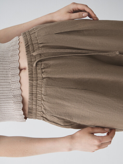 Женские брюки палаццо MAISON DAVID, Артикул KF009, серовато-коричневый | 4602795. Ракурс 3