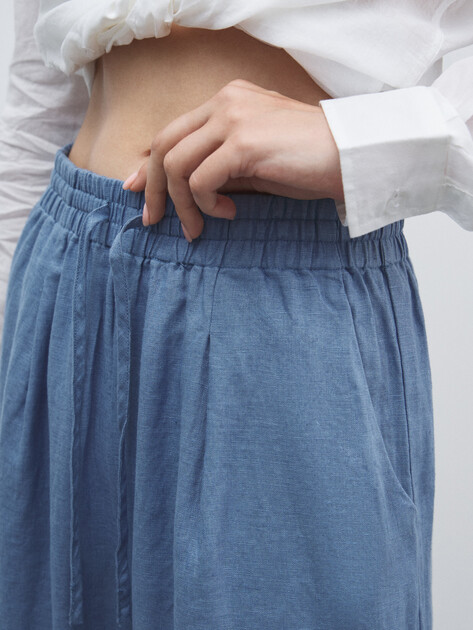 Женские брюки палаццо MAISON DAVID, Артикул KF009, серовато-голубой | 4602809. Ракурс 3