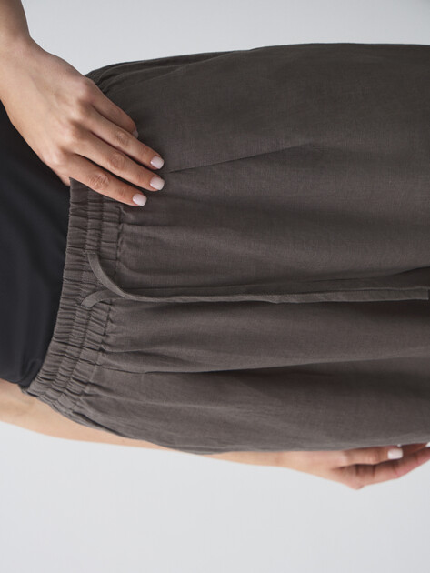 Женские брюки палаццо MAISON DAVID, Артикул KF009, пыльно-коричневый | 4602816. Ракурс 3