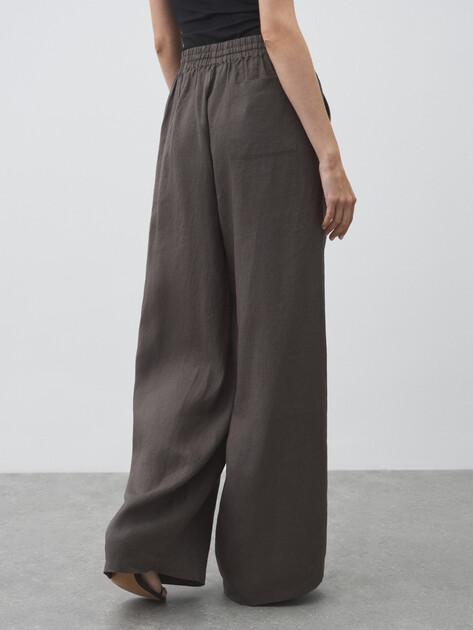 Женские брюки палаццо MAISON DAVID, Артикул KF009, пыльно-коричневый | 4602816. Ракурс 4