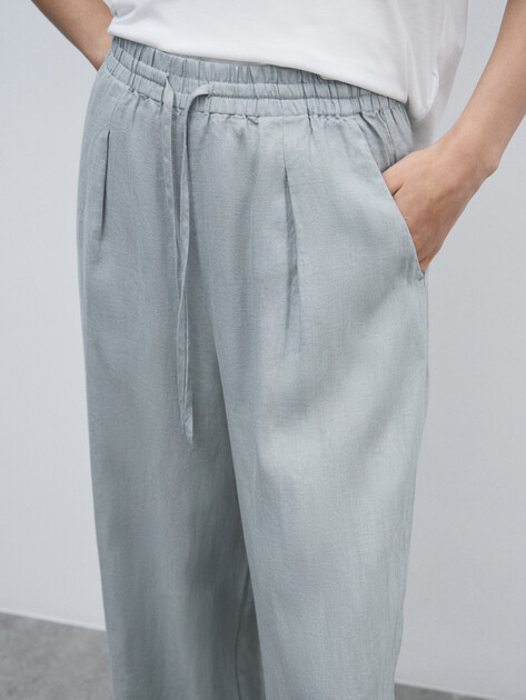 Женские брюки палаццо MAISON DAVID, Артикул KF009, голубовато-серый | 4602837. Ракурс 3