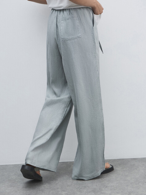 Женские брюки палаццо MAISON DAVID, Артикул KF009, голубовато-серый | 4602837. Ракурс 4