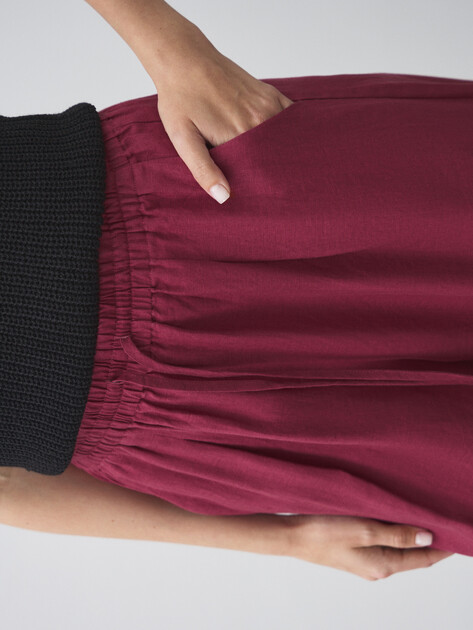 Женские брюки палаццо MAISON DAVID, Артикул KF009, вишневый | 4602858. Ракурс 3