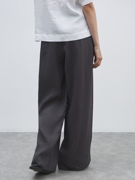 Женские брюки палаццо MAISON DAVID, Артикул KF009, антрацитовый | 4602872. Ракурс 4